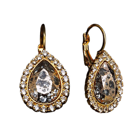 Auskarai "Debesų Lašas (Rožių Patina)" su Swarovski™ kristalais